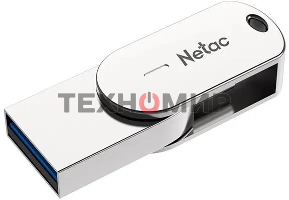 Флешка USB Netac U785C (NT03U785C-064G-32PN), 64Gb, USB 3.0/TypeC, R/W 110/45, серебристый