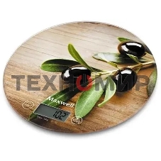 Весы кухонные электронные Maxwell MW-1468(BN) 5 кг, пластик, рисунок