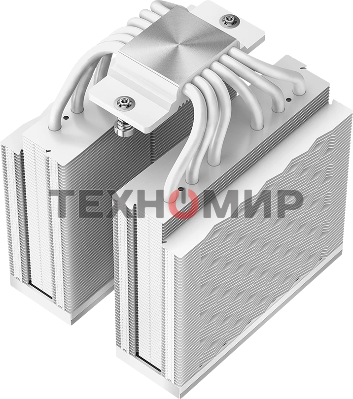 Кулер для процессора PCCooler RZ620 WH (260W, 4-pin PWM, 158мм, Al/Cu, 6x6мм, 2x120мм, 86.73CFM, 32dBA, 1800RPM, S: 1851/1700/1200/115X, AM5/AM4, белый)