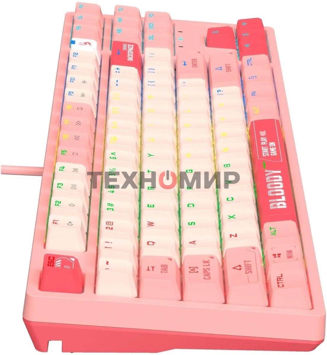 Клавиатура проводная A4Tech Bloody S87 Energy (S87 USB ENERGY PINK) USB розовый