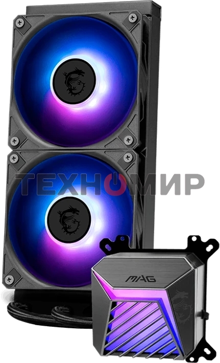 Система жидкостного охлаждения MSI MAG CORELIQUID A15 240 черный 120мм алюминий+медь 2050rpm 28.7db 4-pin