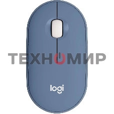 Мышь беспроводная Logitech Pebble M350 синий, 1000 dpi, радиоканал, Bluetooth, USB, кнопки - 3