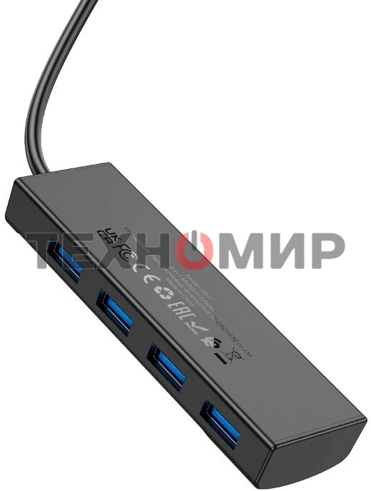 Разветвитель USB-C Hoco HB41 Type-C 4порт. черный