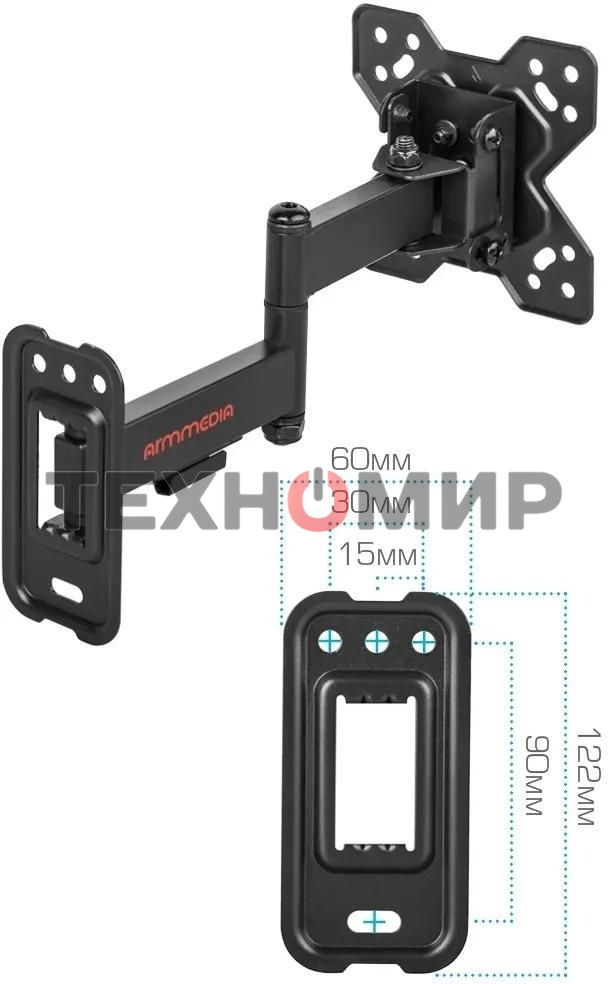 Кронштейн Arm media MARS-6 черный, 10 шт/уп. Кр. стал. настенный для TV 10