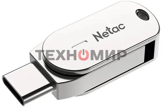 Флешка USB Netac U785C (NT03U785C-064G-32PN), 64Gb, USB 3.0/TypeC, R/W 110/45, серебристый