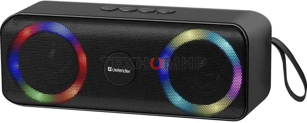Акустическая система Defender LIGHT/BT/FM/USB/TF/AUX Q1 черный 10 Вт