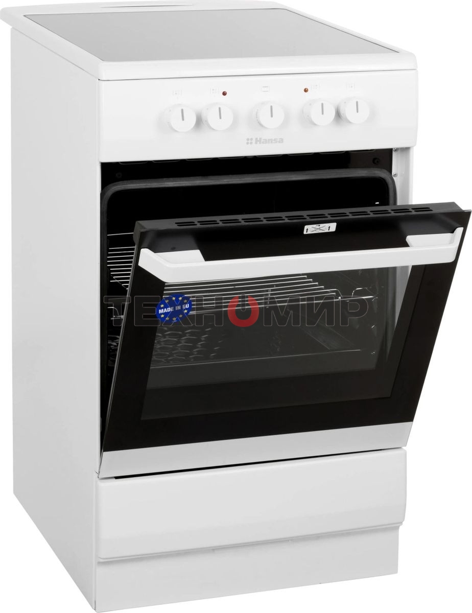 Плита электрическая Hansa FCCW54000 белый, конфорок 4 шт, духовка 68 л, 50 см x 85 см x 60 см