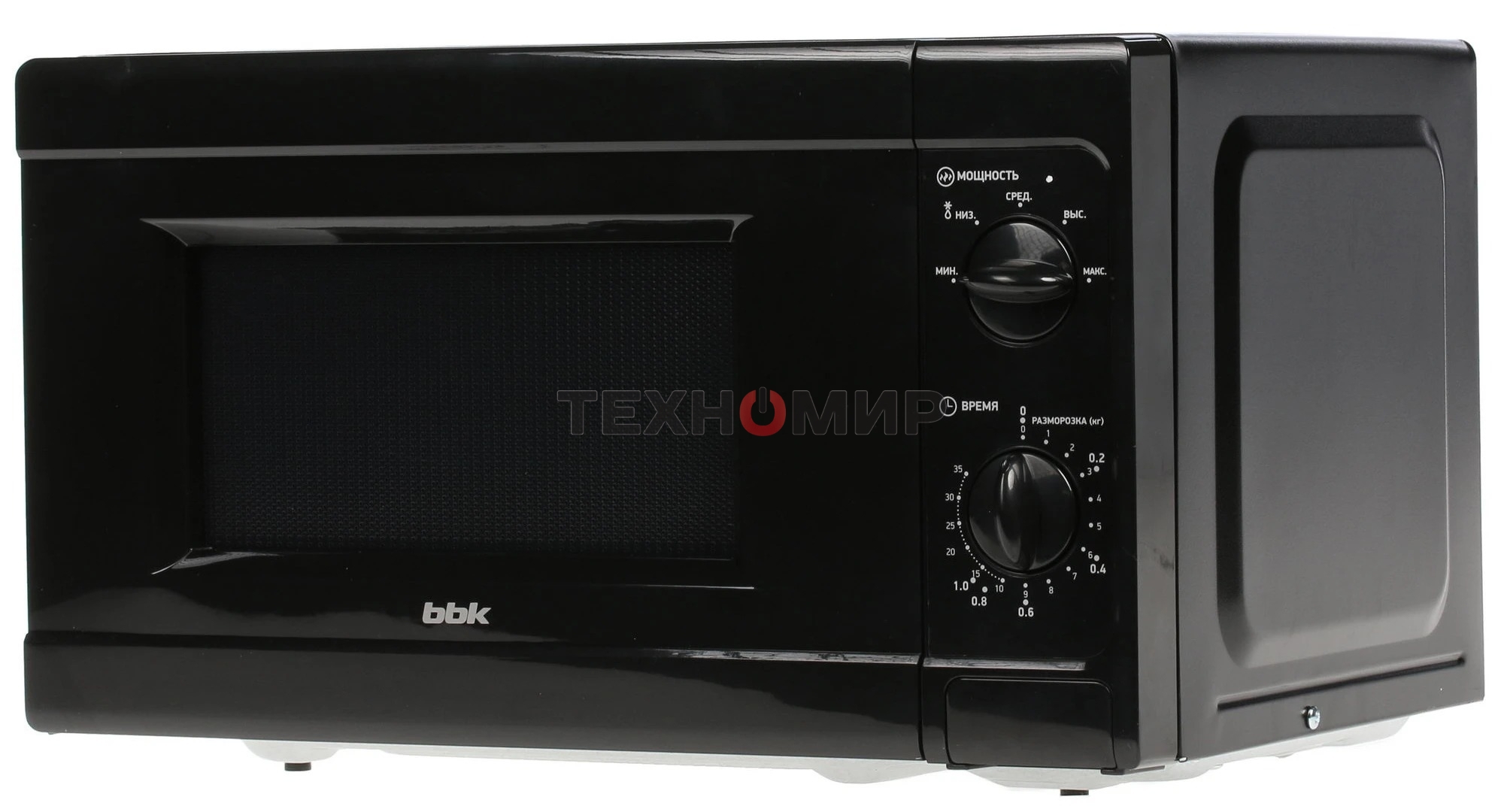 Микроволновая печь BBK 20MWS-709M/B черный, 20 л, 700 Вт, переключатели - поворотный механизм