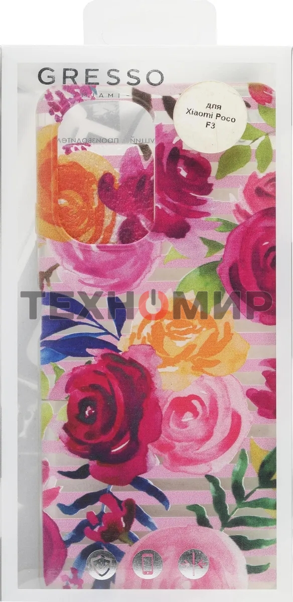 Чехол (клип-кейс) Gresso Air, для Xiaomi Poco F3, прозрачный/рисунок gr17aaae9710