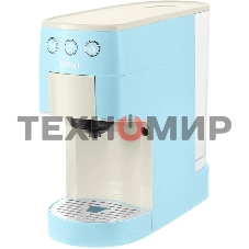 Кофеварка рожковая Kitfort КТ-7466 голубой/белый, исп. кофе - молотый/капсулы, 1.4 л, 1450 Вт, 19 бар