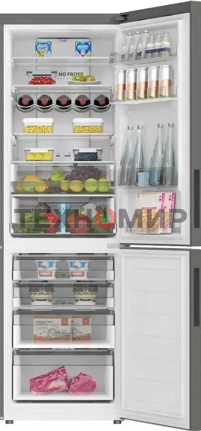 Холодильник Haier C2F636CFRGU1 серебристый двухкамерный 256/108 л морозилка снизу, No Frost