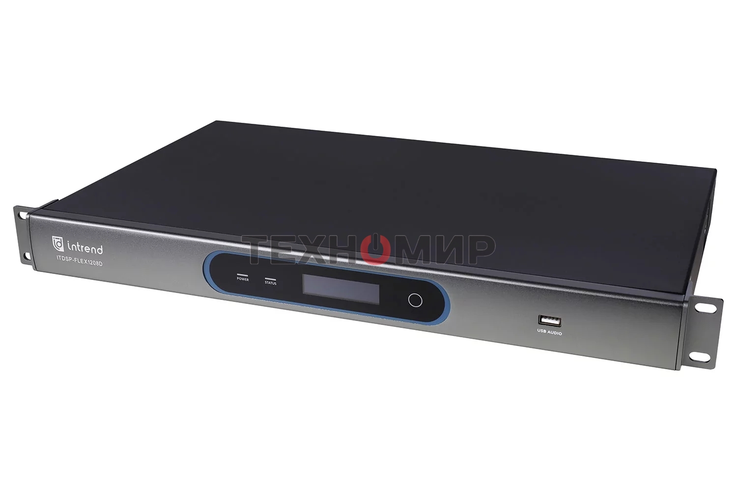 Аудиопроцессор Intrend FLEX 1208D цифровой, 12x8 аналоговых входов/выходов, ПО свободной конфигурации, AEC, AFS, ANC, Dante 32x32, USB 2x2, 8 портов GPIO, управление по RS232/485/IP