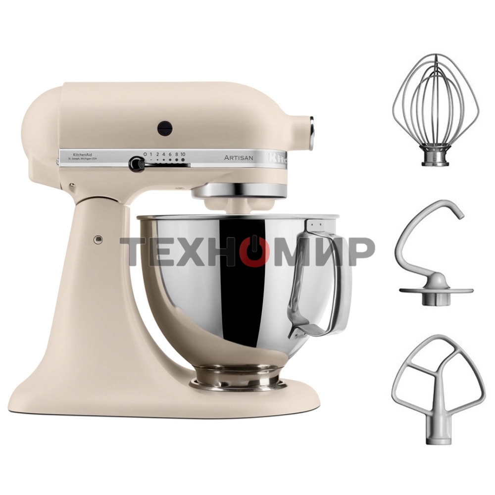 Настольный миксер с откидным блоком KitchenAid 5KSM125EMH Artisan 4.8 л, кремовый