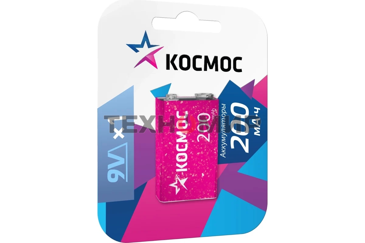 Аккумулятор Космос KOCNI-MH6F22 (200mAh) 6F22 200 мАч 1BL (блист.1шт)