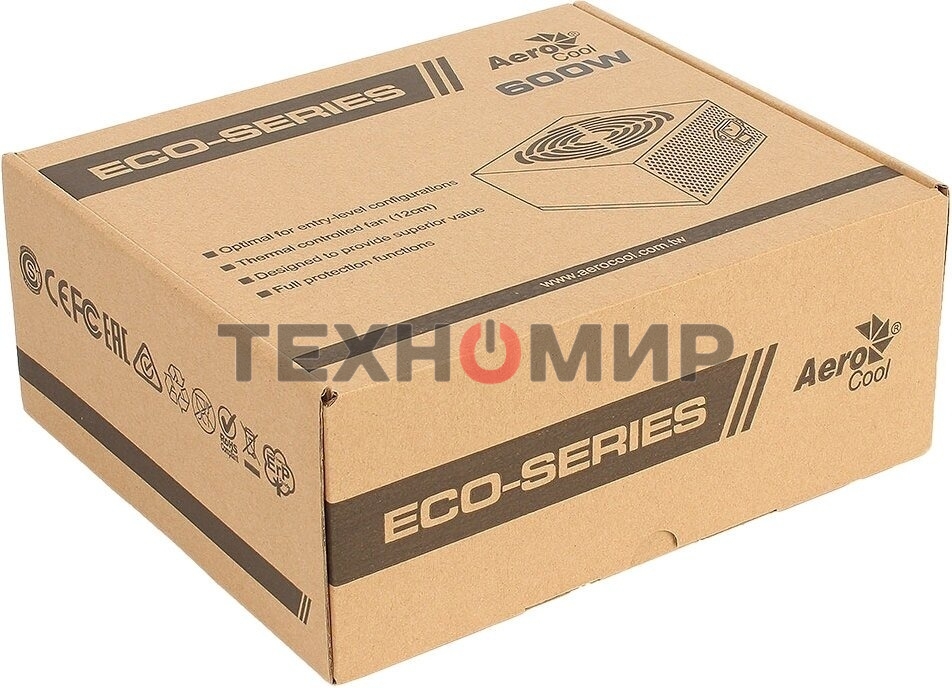 Блок питания Aerocool/Formula 600W Retail ECO-600W, 600Вт, 120мм, серый