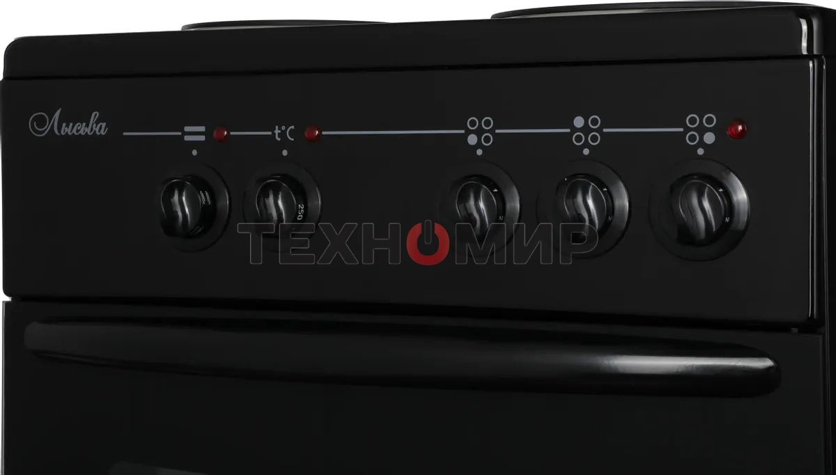 Плита электрическая Лысьва ЭП 301 МС черный, конфорок 3 электрических, духовка 57 л, 50 см x 85 см x 60 см (без крышки)