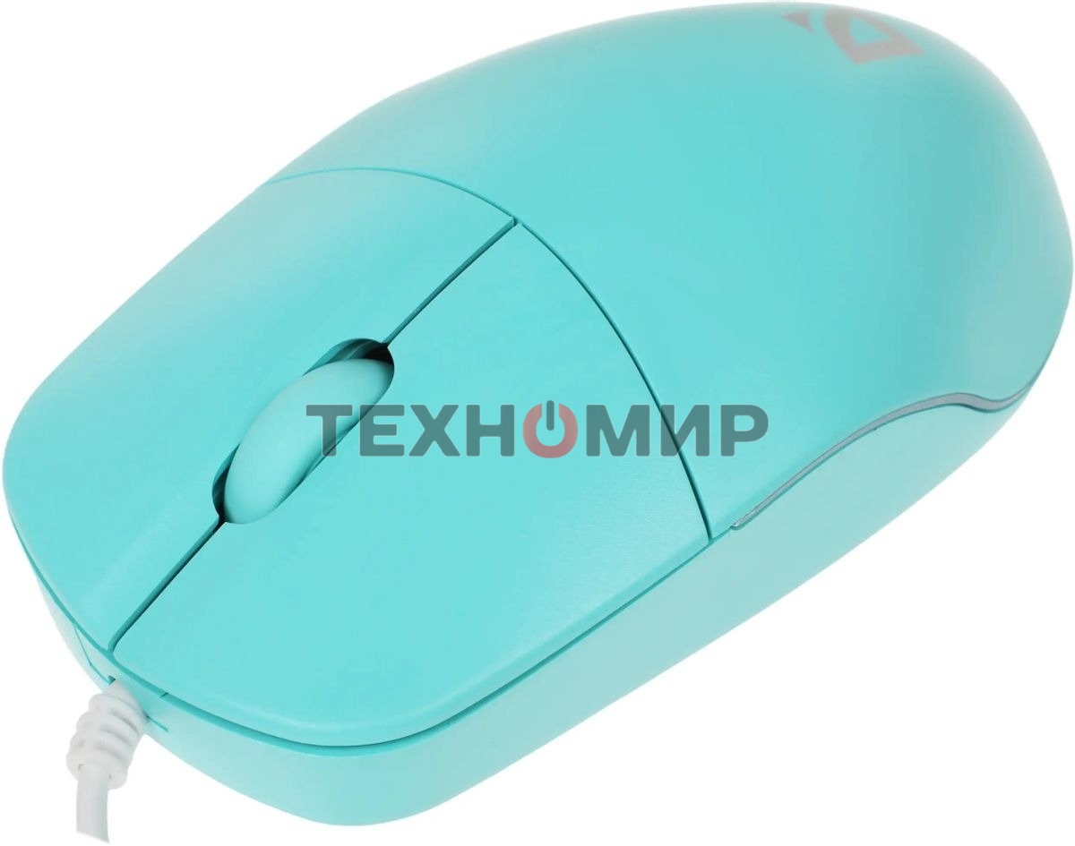 Мышь проводная Defender Azora MB-241 голубой, 1200 dpi, USB, кнопки - 3