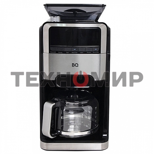 Кофеварка капельная со встроенной кофемолкой BQ CM3002 черный-стальной, исп. кофе - зерновой/молотый, 1.5 л, 1400 Вт