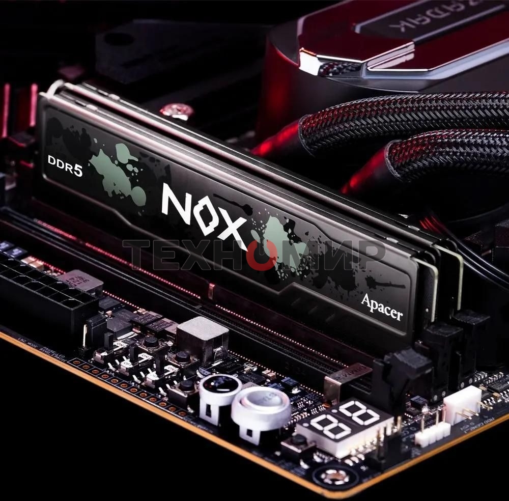Оперативная память Apacer Nox, DDR5, 32Gb (2x16Gb), 5200MHz, CL40, DIMM, радиатор, серый/черный