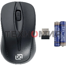 Мышь беспроводная Oklick 675MW черный, 800 dpi, радиоканал, USB, кнопки - 3