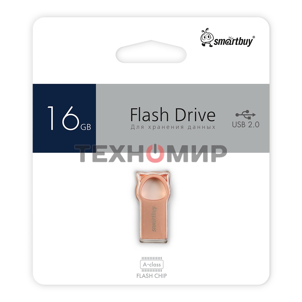 Флешка USB Smartbuy MC5 Metal Kitty (SB016GbMC5), 16Gb, USB 2.0, R/W 20/10, розовый
