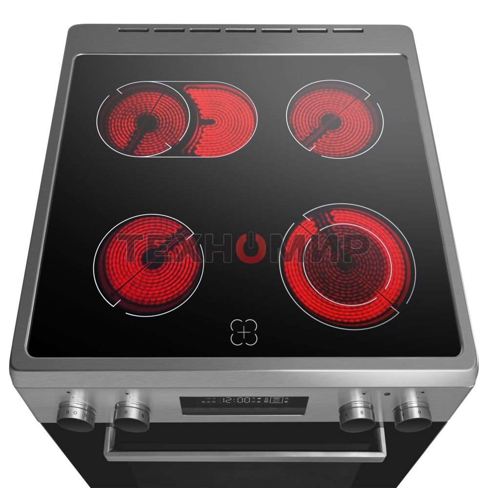 Плита электрическая Maunfeld MEC611CS09TD серебристый, конфорок 4 шт, духовка 59 л, 60 см x 85 см x 60 см