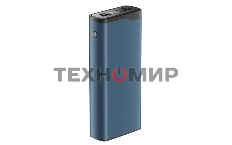 Портативный аккумулятор OLMIO QL-20, 20000mAh, 22.5W, QuickCharge3.0/PowerDelivery, LCD, голубой