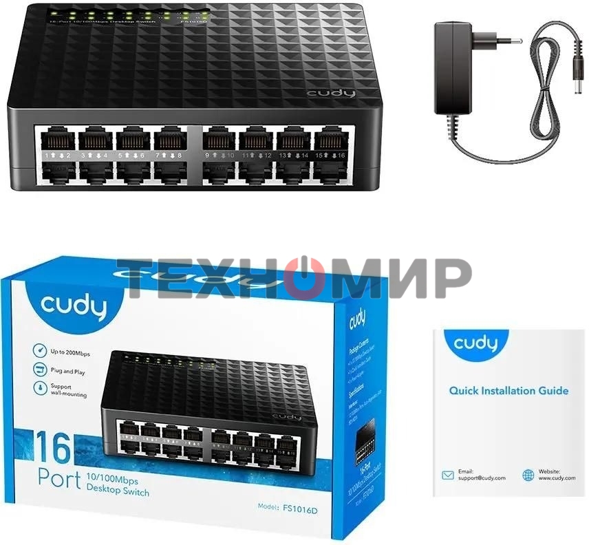 Коммутатор Cudy FS1016 (L2) 16x100 Мбит/с неуправляемый