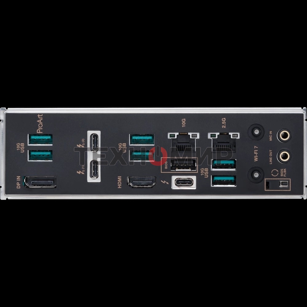 Материнская плата ASUS ProArt Z890-CREATOR WIFI, LGA 1851, Intel Z890, 4xDDR5, 4xSATA, 5xM.2, 2xPCIe 5.0 x16, 1xPCIe 4.0 x16, 1xHDMI, 1xDP, 1x 10Gb LAN, 1x 2.5Gb LAN, 2xUSB-C 10Gbps, 6xUSB-A 10Gbps, 1xUSB-A 2.0, 7.1, ATX