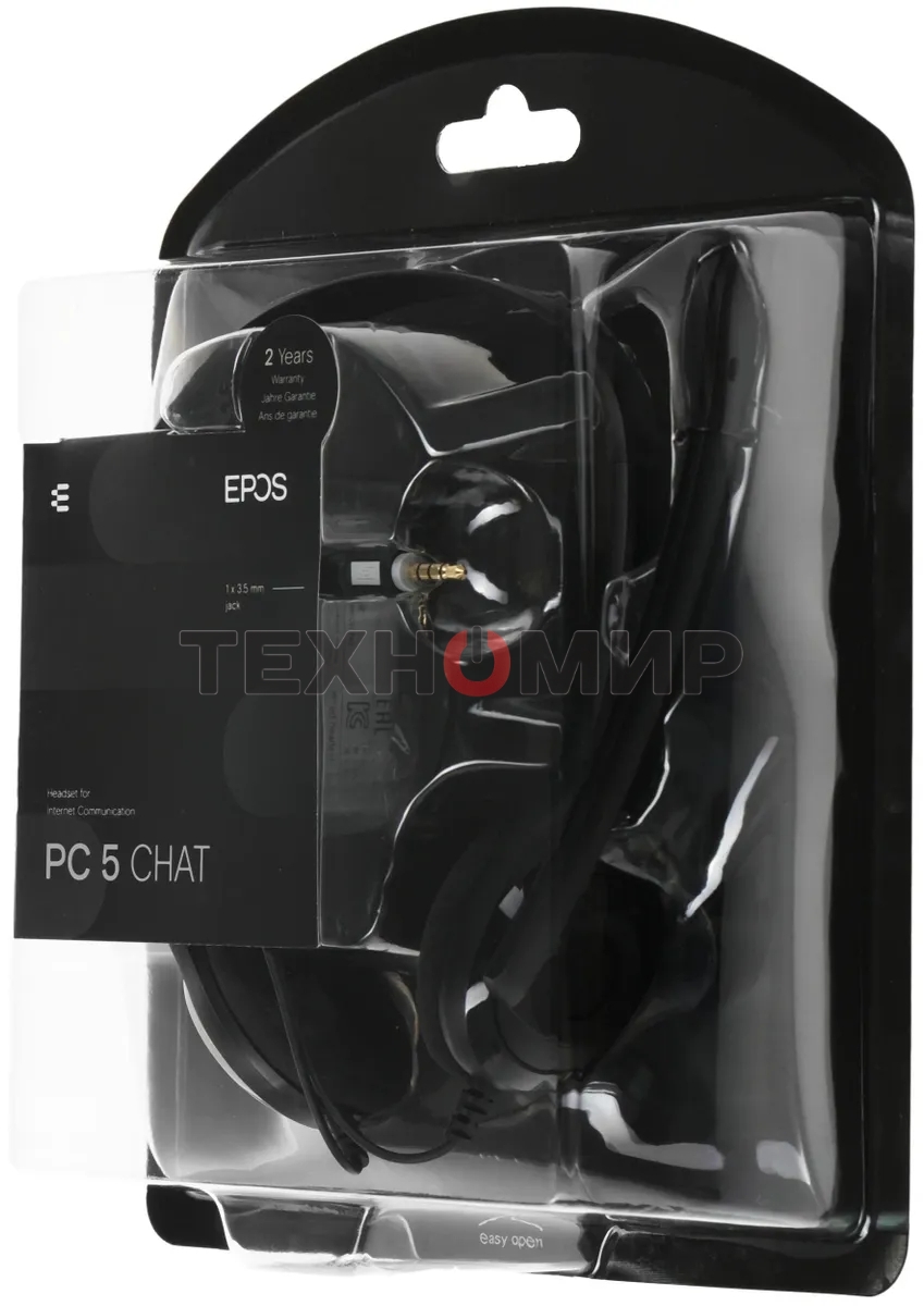 Гарнитура проводная EPOS Headset PC 5 CHAT, Stereo, 1x3.5мм jack, 1000445/508328