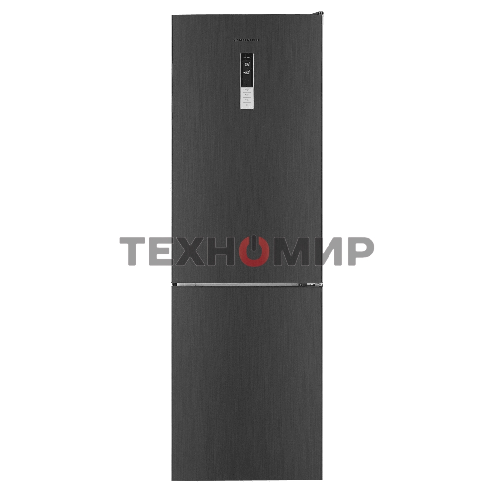 Холодильник Maunfeld MFF185NFХ10 нержавеющая сталь двухкамерный инвертор 240/100л морозилка снизу, No Frost