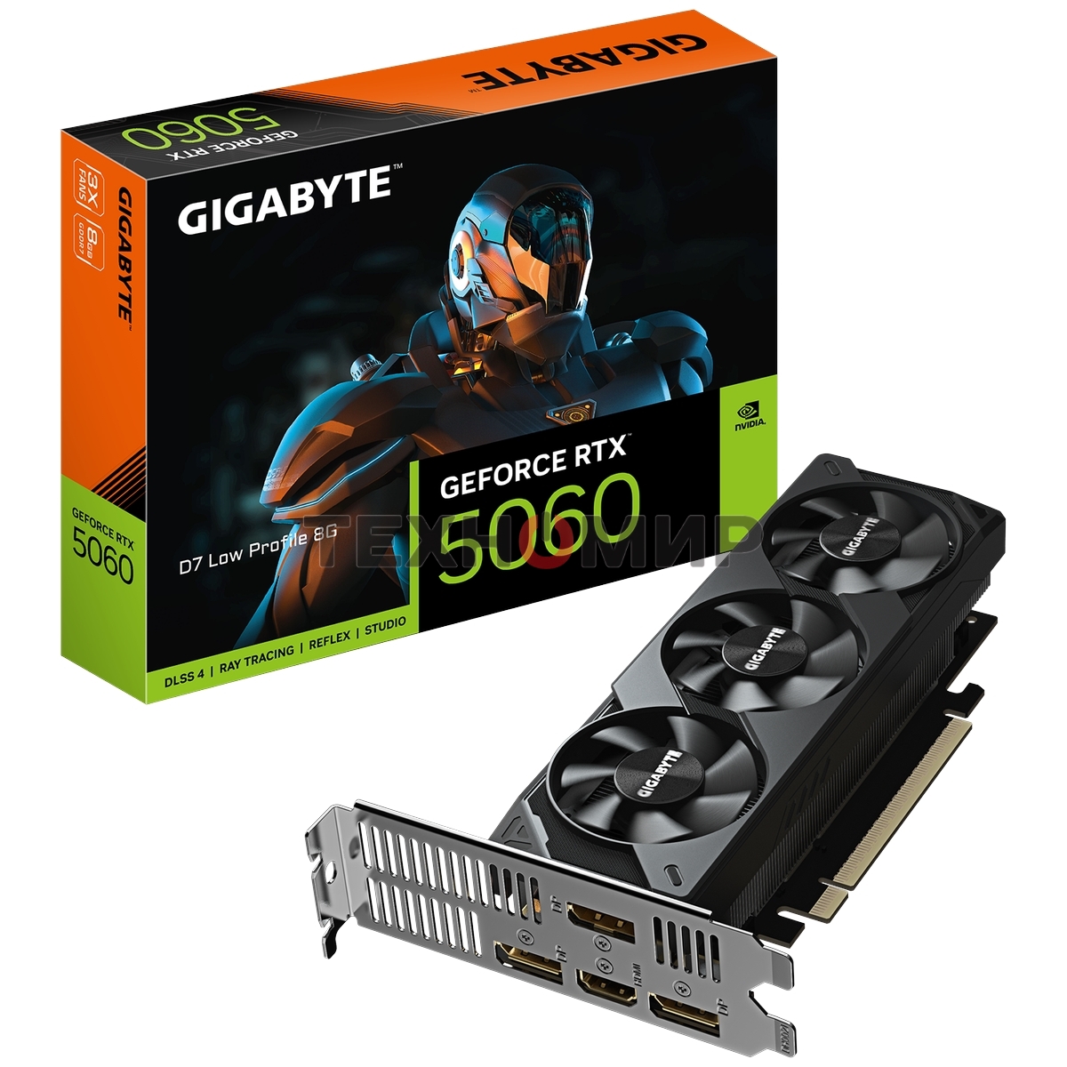 Видеокарта Gigabyte GV-N5060D7-8GL, NVIDIA GeForce RTX 5060, 8 ГБ GDDR7, 128 бит, PCI-e 5.0, 1xHDMI, 3xDP, 2497 МГц