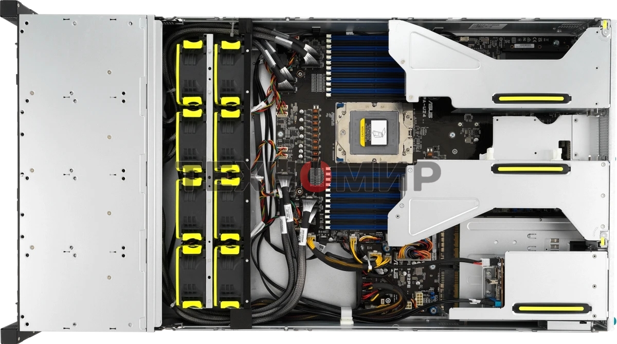 Серверная платформа ASUS RS521A-E12-RS24U, 2U, 1 x SP5 LGA 6096 360W, 24 x DDR5 6400/4800*, 24x 3.5'' NVMe hsb + 2x 2.5'' SATA, 2x M.2 22110, up to 1 PCIe Gen5 x8 LP + 1 OCP3.0, 2 x 1GbE RJ-45 LAN Intel i350-AM2, 1+1 2000W