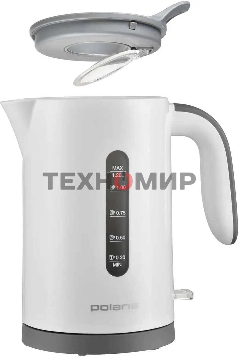 Чайник электрический Polaris PWK 1220C Water Way Pro 1.2 л, 2200 Вт, белый корпус: пластик (PWK 1220C)