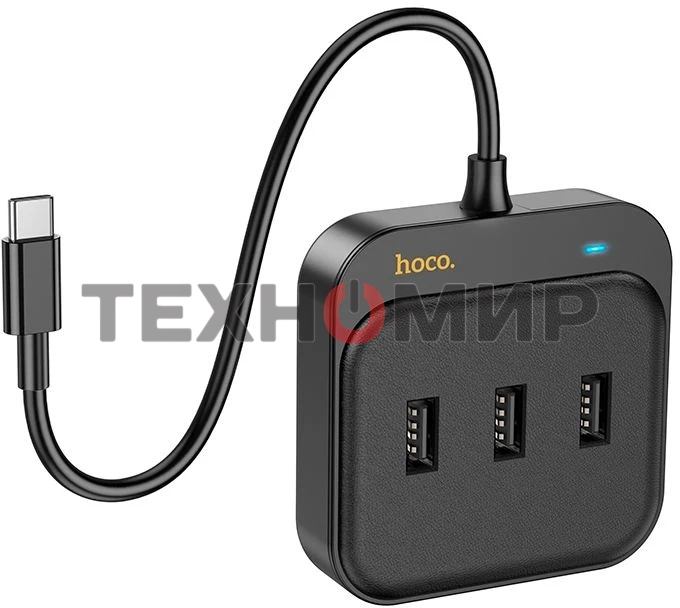 Разветвитель USB-C Hoco HB35 4порт. черный