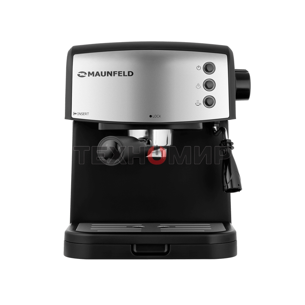 Кофеварка рожковая Maunfeld MF-734BK черный, исп. кофе - молотый/чалды, 1.5 л, 850 Вт, 15 бар