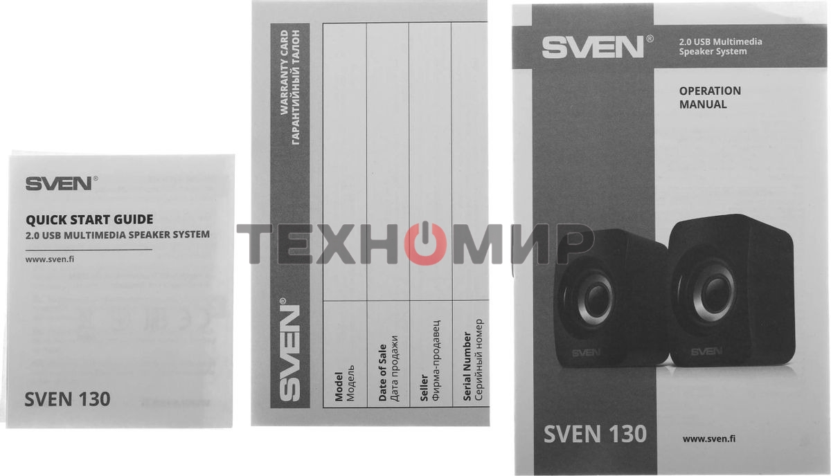 Акустическая система SVEN 130, черный (6 Вт, питание USB)