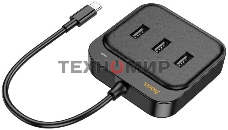 Разветвитель USB-C Hoco HB35 4порт. черный