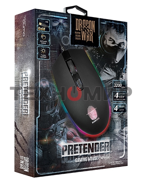 Мышь проводная Qumo Pretender M53 черный, 3200 dpi, USB, кнопки - 4