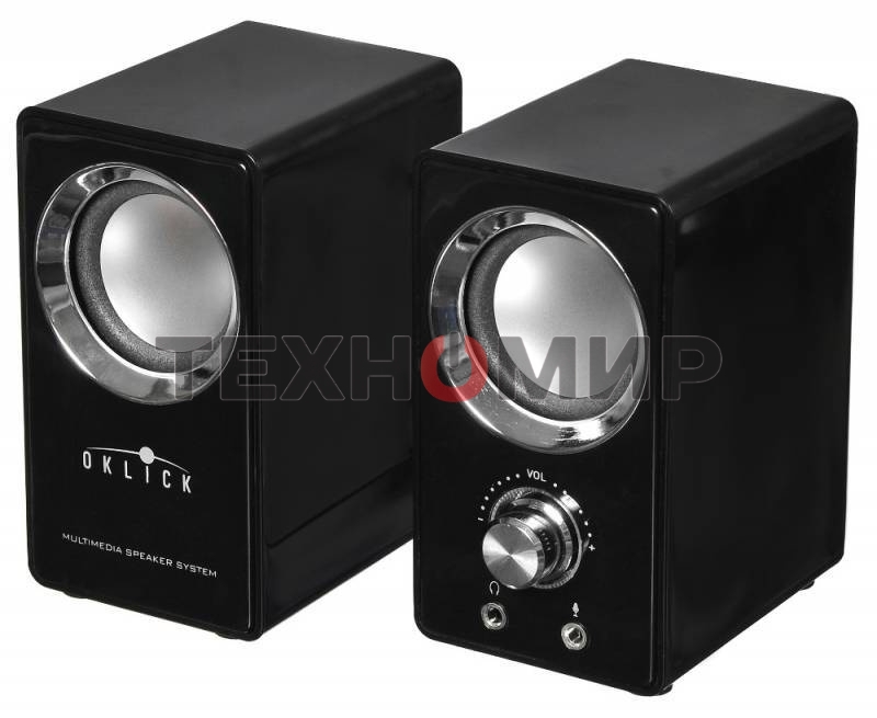 Акустическая система Oklick OK-116 2.0 черный 6Вт