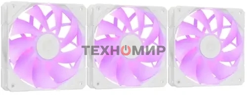 Вентилятор для корпуса ID-COOLING TF-12025-PRO-ARGb TRIO WHITE (3 pcs, 120мм, 1800rpm, 35.2 дБ, PWM 4-pin, ARGb, белый) (TF-12025-PRO-ARGb TRIO WHITE)