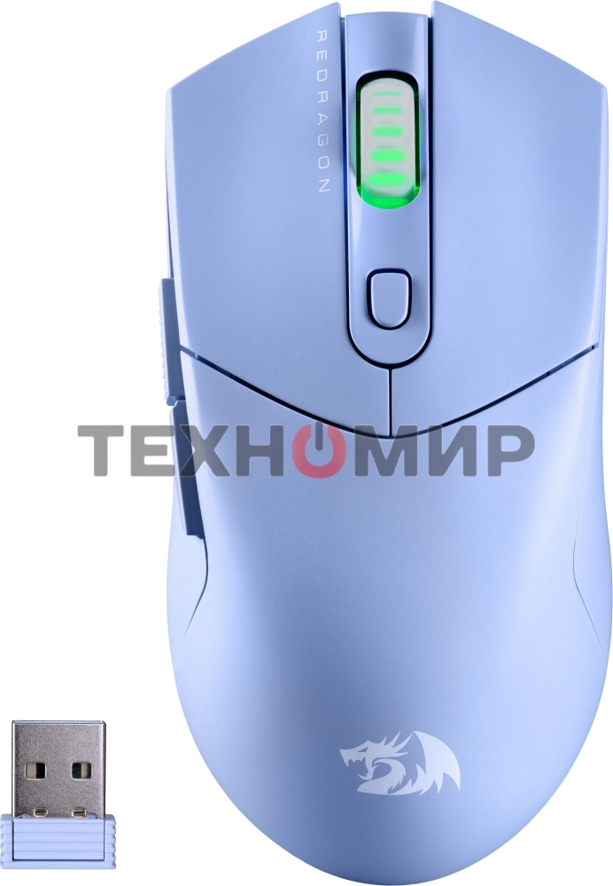 Мышь беспроводная Redragon St4r Pro голубой, 26000 dpi, радиоканал, Bluetooth, USB, кнопки - 6