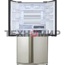 Холодильник Sharp SJ-EX93PBE бежевый трехкамерный 345/211 л морозилка снизу Side by Side