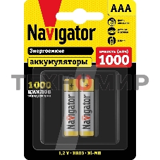 Аккумулятор Navigator NHR-1000-HR03-BP2 (блист.2шт)