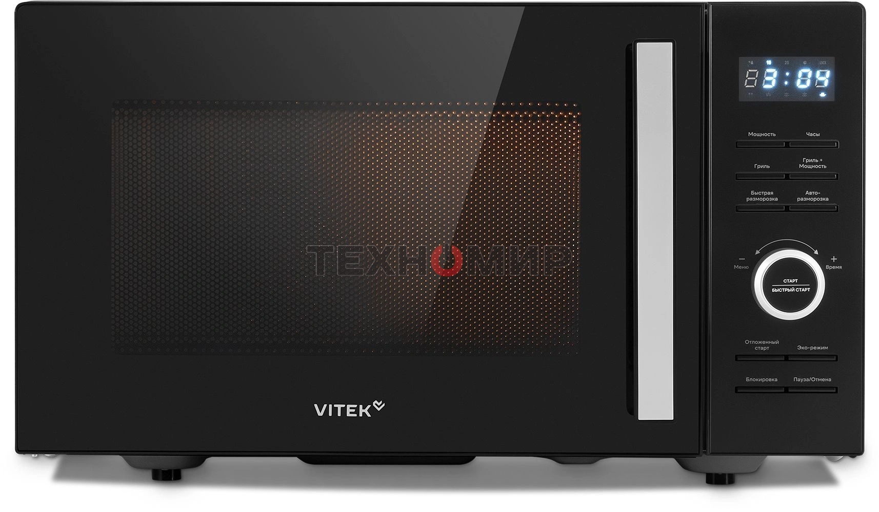 Микроволновая печь Vitek VT-MW1725 черный, 25 л, 900 Вт, переключатели - кнопки, поворотный механизм