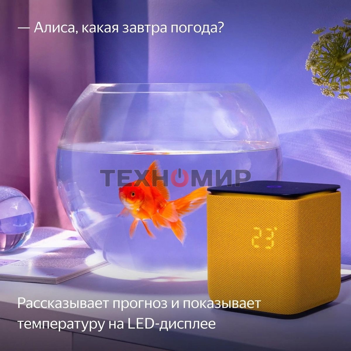 Умная колонка Яндекс Станция Миди, ZigBee, 24Вт, с голосовым ассистентом Алиса на YaGPT, оранжевый