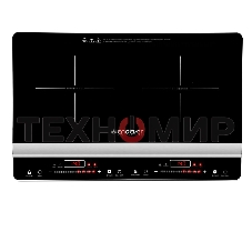 Плитка электрическая индукционного типа с двумя конфорками Endever Skyline IP-66, черный, мощность 1800 Вт+1300 Вт, диаметр посуды 12-26 см, 2 шт/уп
