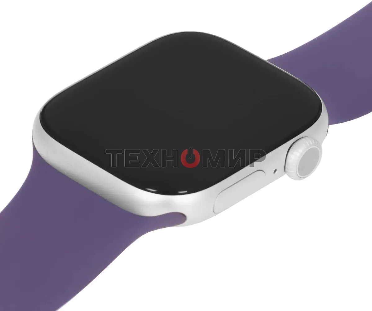 Умные часы Apple Watch Series 11 A3333 46мм OLED корп.серебристый Sport Band рем.фиолетовый разм.брасл.:M/L (MEVA4AM/A)