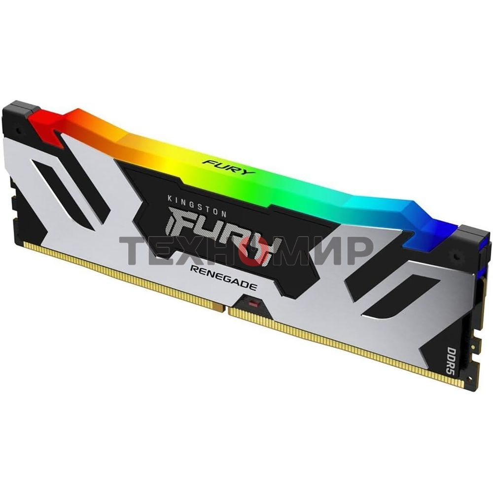 Оперативная память Kingston Fury Renegade, DDR5, 96Gb (2x48Gb), 6400MHz, CL32, DIMM, с радиатором, RGb, серебристый