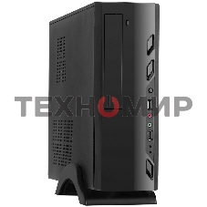 Компьютерный корпус MiniITX ExeGate MI-208 Black, miniITX/mATX, M400, 80мм, 2хUSB, Audio